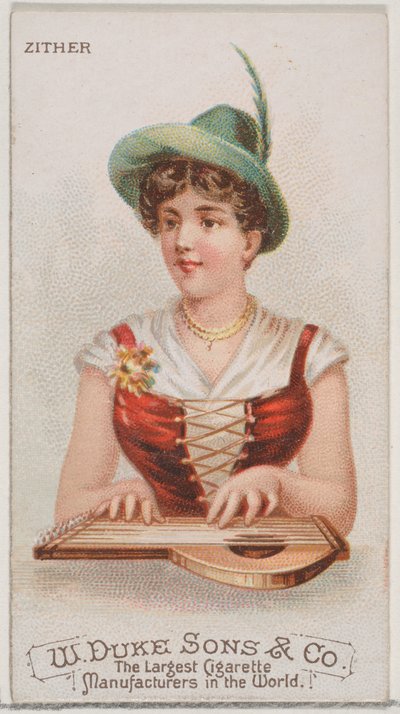 Citer, fra Musical Instruments-serien N82 til Duke-cigaretter, 1888., 1888. af Schumacher and Ettlinger