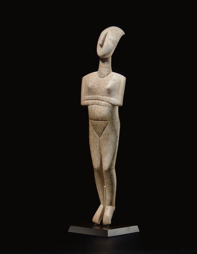 Kykladisk tilbagelænet kvindeskikkelse, navnestykke af Schuster-mesteren, Early Cycladic II, ca. 2400 f.Kr. af Schuster Master