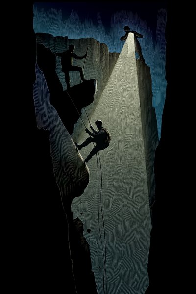 Journey to the Centre of the Earth, 2007 (scratchboard, farvelagt digitalt) af Scott McKowen