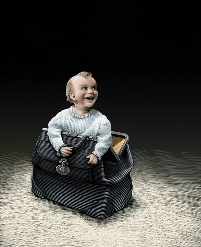 The Importance of Being Earnest, 2008 (scratchboard, farvelagt digitalt) af Scott McKowen