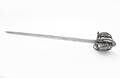 Bredt sværd med kurvegreb, ca. 1745 (stål) af Scottish School