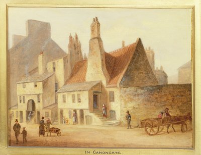 Canongate, detalje fra Edinburgh: Ni udsigter over den gamle bydel af Scottish School