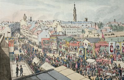 Tegning af Glasgow Fair, fra The Glasgow Looking Glass, 1825 af Scottish School