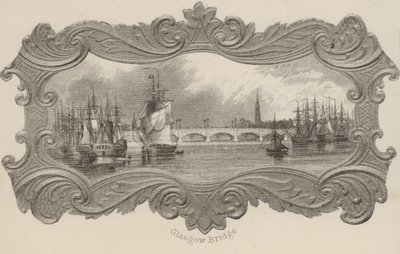 Glasgow Bridge, Skotland (litho) af Scottish School