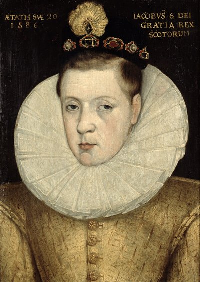 Portræt af James VI af Skotland, senere James I af England (1566-1625) 1586 af Scottish School