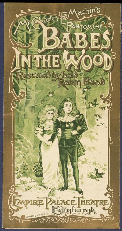 Programforside af Babes in the Wood på Empire Palace Theatre, Edinburgh af Scottish School