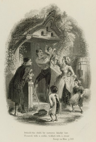 Scene fra Essay on Man, af Alexander Pope (gravering) af Scottish School
