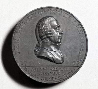 Scottish Penny til minde om Adam Smith (forside), 1797 (kobber) (for bagside se XJF448270) af Scottish School