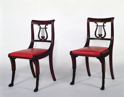Sidestole fra Duncan Phyfe Workshop, 1810-20 (mahogni) af Scottish School