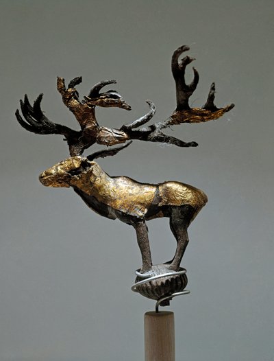 Art Scythian (Scythian civilisation): ornament, der forestiller en hjort. Fra Altai, 5. - 3. århundrede f.Kr. Sankt Petersborg, Eremitagemuseet af Scythian
