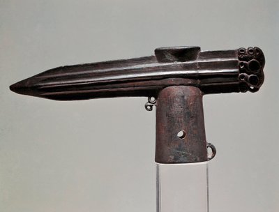 Art Scythian (Scythian civilisation eller Scythia): bronzeøkse fra Krasnoyark-regionen (Sibirien og Altai). 7. - 2. århundrede f.Kr. Sankt Petersborg, Eremitagemuseet af Scythian