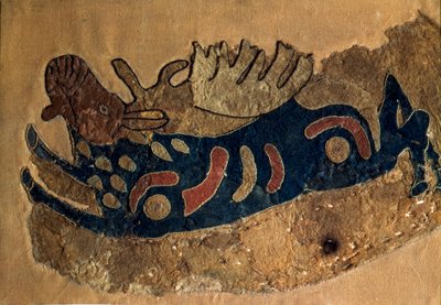 Art Scythe (Scythic Civilization eller Scythia): fragment af en filtsadelbelægning. Sankt Petersborg, Eremitagemuseet af Scythian Scythian