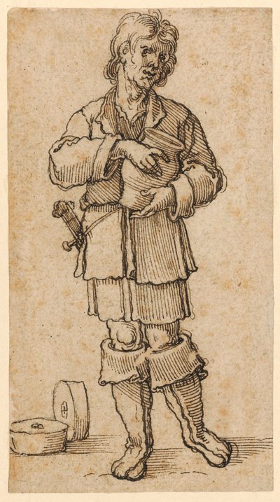 En ung bonde holder en krukke af Sebald Beham