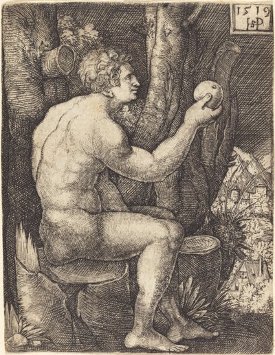 Adam siddende af Sebald Beham