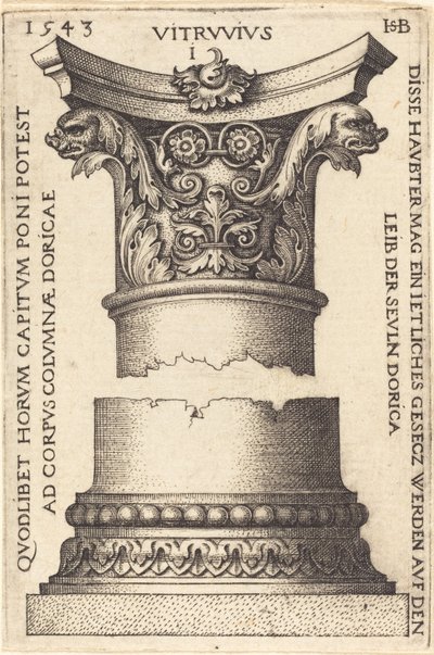 Hovedstad og grundlag for en kolonne af Sebald Beham