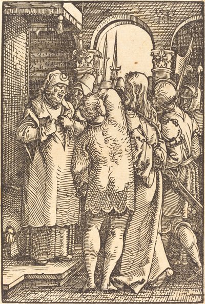 Kristus før Caiaphas af Sebald Beham