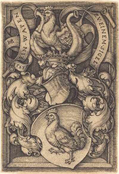 Våbenskjold med en hane af Sebald Beham