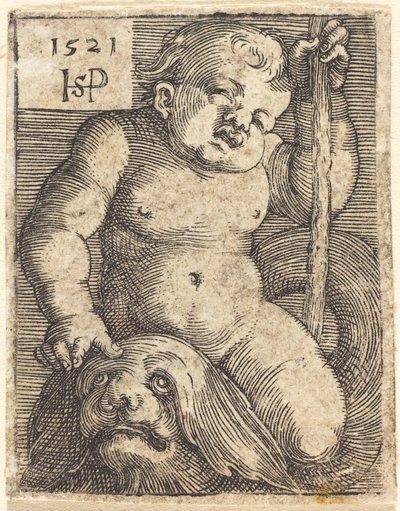 Geni på en delfin af Sebald Beham
