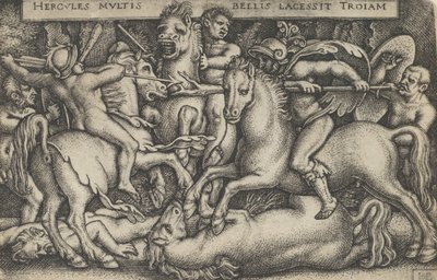 Hercules Fighting Against the Trojans, fra The Labours of Hercules, 1545. af Sebald Beham
