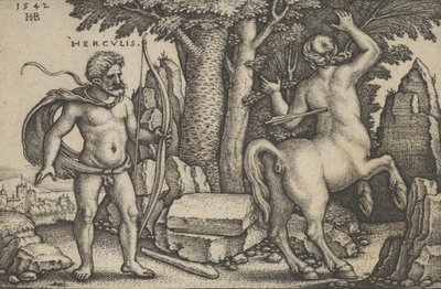 Hercules Killing Nessus, fra The Labors of Hercules, 1542. af Sebald Beham