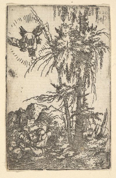 Joachim modtager løftet om Jomfruens fødsel, 1520. af Sebald Beham