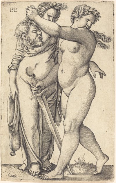 Judith, der går til venstre, og hendes tjener af Sebald Beham