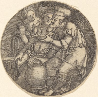 Lot og hans døtre af Sebald Beham