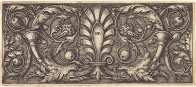 Ornament med to groteske delfiner af Sebald Beham