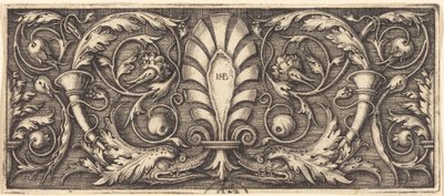 Ornament med to groteske delfiner af Sebald Beham