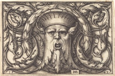Ornament med en maske af Sebald Beham