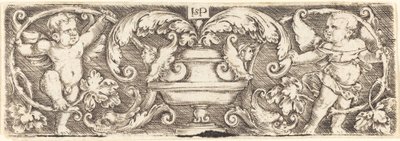 Ornament med en Vase mellem To Genii af Sebald Beham