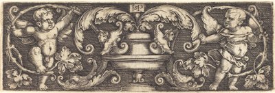 Ornament med en Vase mellem To Genii af Sebald Beham