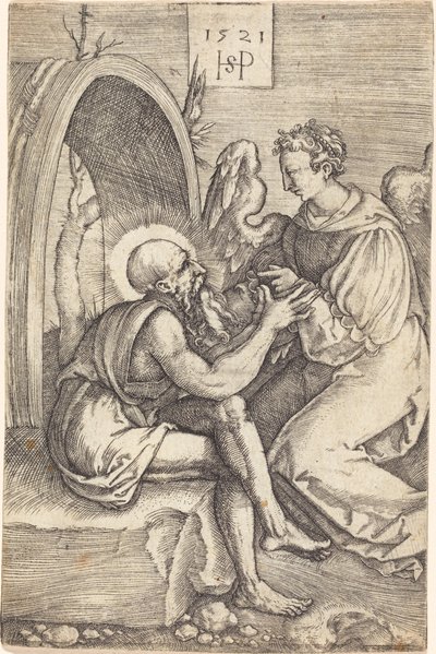 Sankt Hieronymus med englen af Sebald Beham