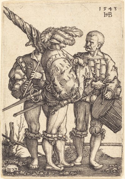 Fanebærer, Trommeslager og Piper af Sebald Beham