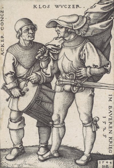 Fanebærer og trommeslager, 1544. af Sebald Beham