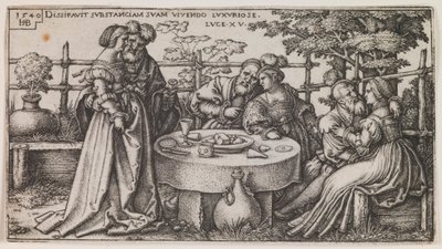 The Prodigal Son Wasting his Fortune, fra serien "The History of the Prodigal Son" af Sebald Beham
