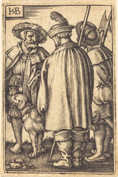 Tre soldater og en hund af Sebald Beham