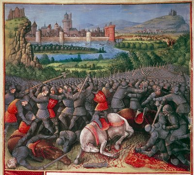 Slaget under First Crusade Peoples Crusade, 1096-1099, c1490 af Sebastian Marmoret