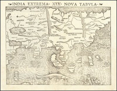 Kort over Asien fra 1542 af Sebastian Münster af Sebastian Munster
