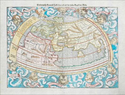 Ptolemaisk verdenskort fra 1550 af Sebastian Münster af Sebastian Munster