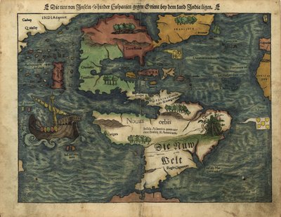 De nye øer, der ligger mellem Hispania og Orienten nær landet Indien. LOC 2005630224 af Sebastian Munster