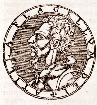 Attila - i "Cosmographia" af Sebastian Munster af Sebastian Munster