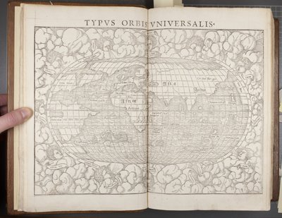 Globe, fra Cosmographia, 1544 af Sebastian Munster