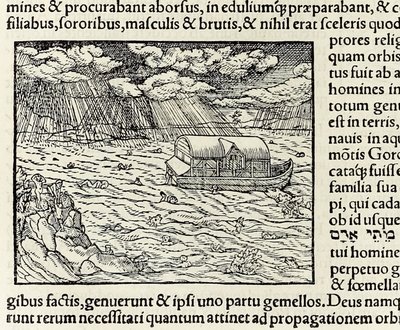 Noahs Ark og syndfloden, fra 1550-udgaven af 