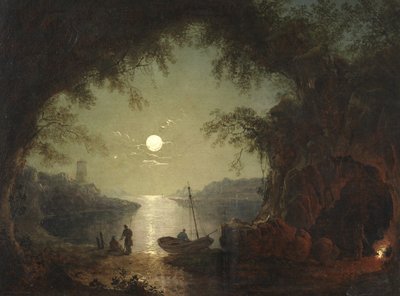A Moonlit Cove (olie på lærred) af Sebastian Pether
