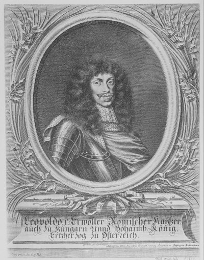 Leopold I, hellig romersk kejser, graveret af Bartholomaus Kilian II, 1674 af Sebastian van Dryweghen