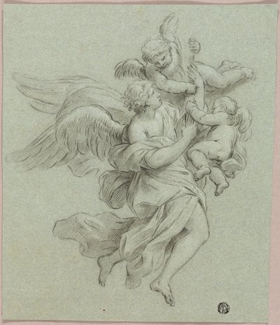 Engel med putti af Sebastiano Conca