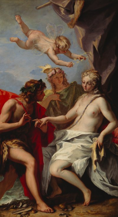 Bacchus og Ariadne (olie på lærred) af Sebastiano Ricci