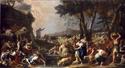 Moses får vand til at strømme fra klippen, 1725-26 af Sebastiano Ricci