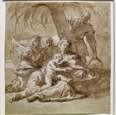 Hvil under flugten til Egypten af Sebastiano Ricci